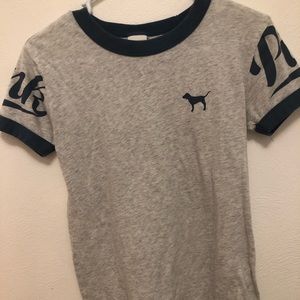 Gray and blue tee / Victoria secret/ xs